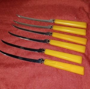 Vintage bakelite handle knife set